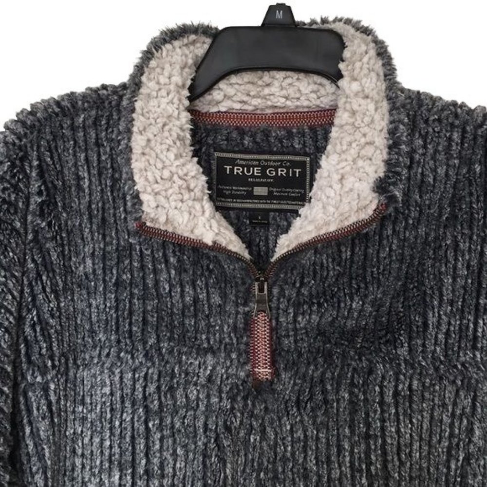 True Grit Frosty Cord Pile 1/4 Zip Pullover - Picture 3 of 8